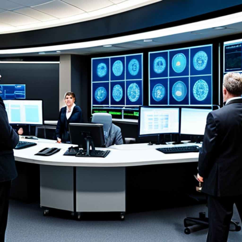 위기 대응 훈련 프로그램에서의 실시간 피드백 - Crisis Simulation Training**
"A diverse team of professionals participating in a realistic crisis s...