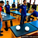 위기 발생 시 행동 요령 훈련 프로그램 - Photorealistic emergency earthquake-response training in a modern Spanish community center, diverse ...
