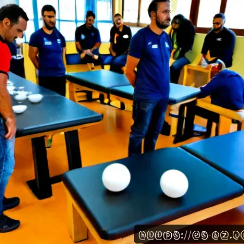 위기 발생 시 행동 요령 훈련 프로그램 - Photorealistic emergency earthquake-response training in a modern Spanish community center, diverse ...