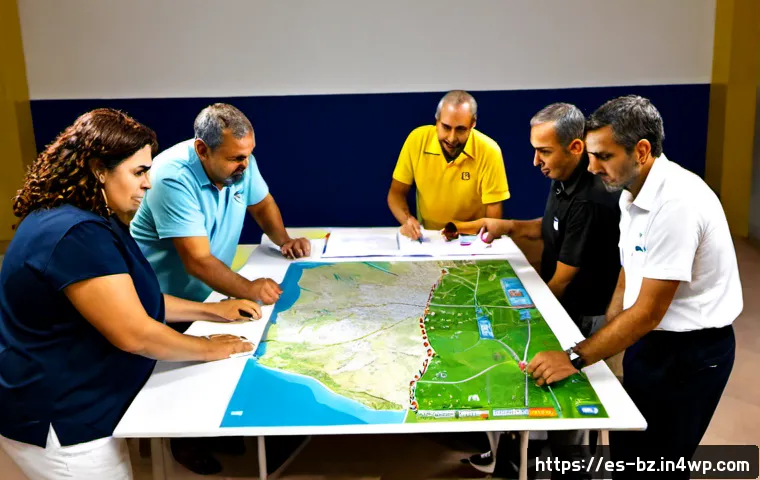 위기 대응 훈련을 위한 사례 기반 학습 - Photorealistic emergency preparedness workshop in a municipal training center in Madrid, diverse Spa...